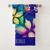 Feuille en chute violet dégradé Motif arc-en-ciel (En situation)