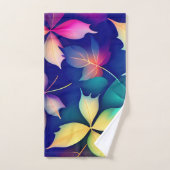 Feuille en chute violet dégradé Motif arc-en-ciel (Serviette à main)