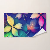Feuille en chute violet dégradé Motif arc-en-ciel (Serviette à main)