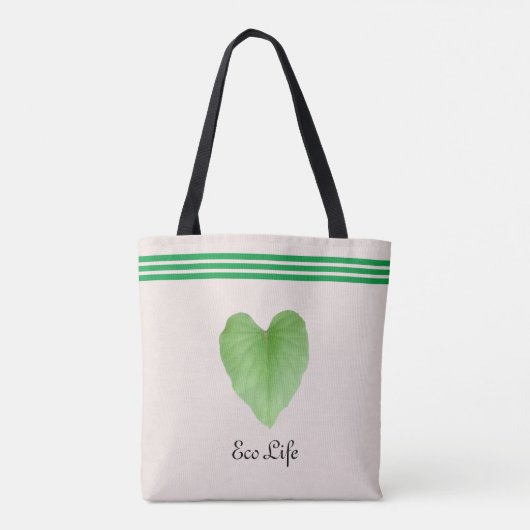 Feuille en forme de coeur vert sur Sac fourre-tout (Dos)