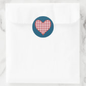 Feuille En vichy coeur romantique de 20 Stickers (Sac)