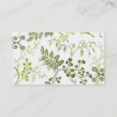 Feuille et carte de visite verts de vignes (Dos)