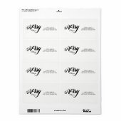 feuille et étiquette de script joyeux (Feuille entière)