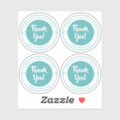 Feuille Étiquette Pastel Turquoise Merci coeur (Feuille)