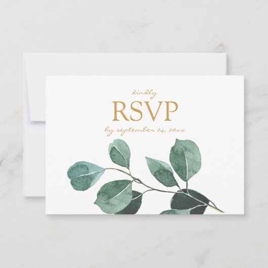 Feuille Eucalyptus avec options de repas Carte RSV (Devant)