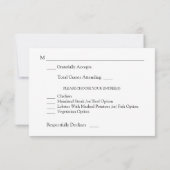 Feuille Eucalyptus avec options de repas Carte RSV (Dos)