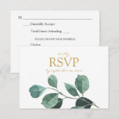 Feuille Eucalyptus avec options de repas Carte RSV (Devant / Derrière)