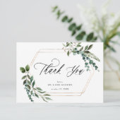 Feuille & Eucalyptus Gold Carte de remerciements (Debout devant)