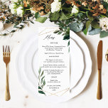 Feuille & Eucalyptus Gold Menu 2<br><div class="desc">Faites correspondre vos invitations ou votre thème de mariage ou de fête à vos Beaux Feuilles rustiques et Menus d'or Eucalyptus.</div>