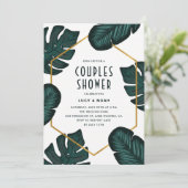 Feuille Frame Tropical Couples Douche Invitation (Debout devant)