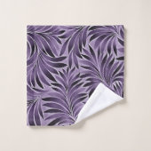 Feuille génial Motif à Lilac et Grey (Gant de toilette)