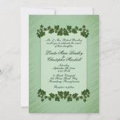 Feuille Green Shimmer Faire-part de mariage (Devant)
