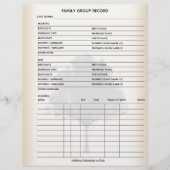 Feuille Groupe généalogie de l'arbre généalogique (Devant)