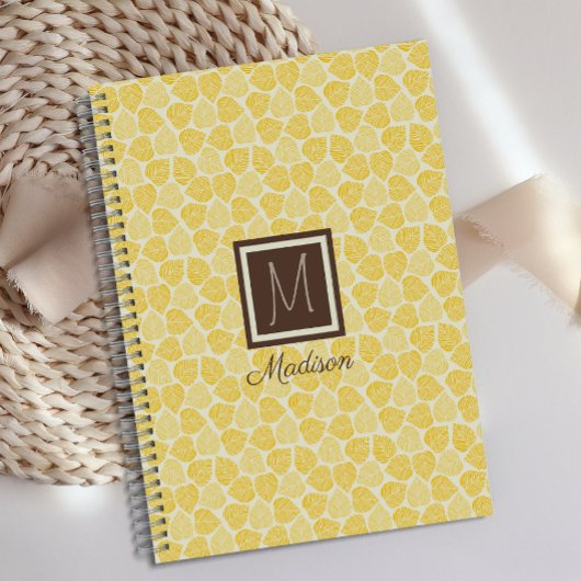 Feuille jaune monogramme