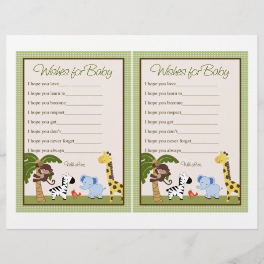 Feuille Jungle Pals/Safari "Wives for Baby" (Devant)