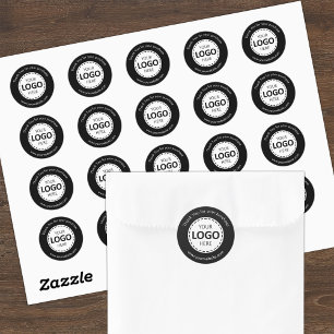 Feuille Logo / Stickers Noir Texte Personnalisé