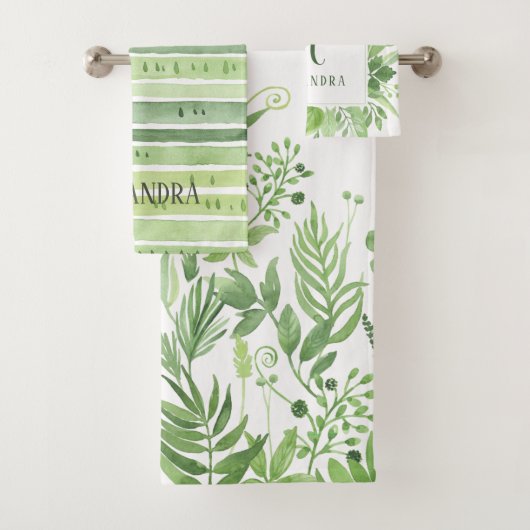 Feuille Luxe | Botanicals vert et monogramme (En situation)