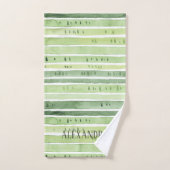 Feuille Luxe | Botanicals vert et monogramme (Serviette à main)