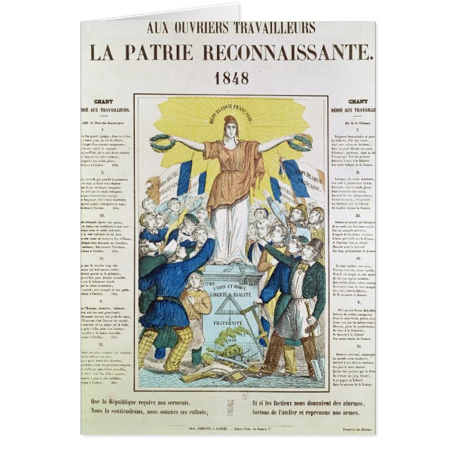 feuille lyrique pour une chanson consacrée au (Devant)