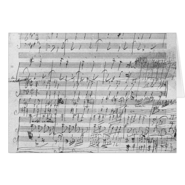 Feuille manuscrite de score pour l'opus de (Devant horizontal)