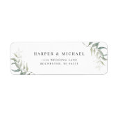 Feuille mariage retour étiquette (Devant)