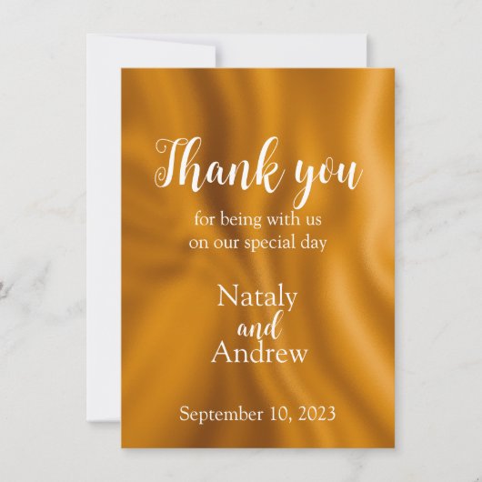 Feuille métallique dorée merci (Devant)