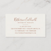 Feuille minimale | Boho Cream Carte de visite (Dos)