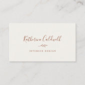 Feuille minimale | Boho Cream Carte de visite (Devant)