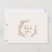 Feuille minimale | Boho Cream Flat Carte de remerc (Devant)