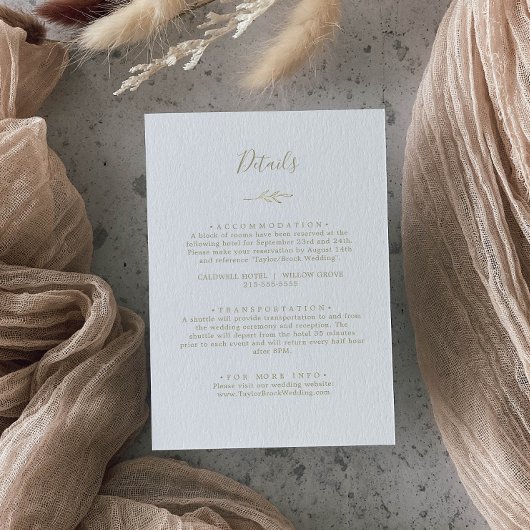 Feuille minimale | Carte de boîtier Gold Details