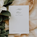 Feuille minimale | Carte de conseil Mariage vert o<br><div class="desc">Cette carte conseil mariage minimaliste vert feuille est parfaite pour un mariage boho et peut être utilisée pour tout événement. Le design se compose d'une simple silhouette de feuille de verdure en vert d'olivier, au style bohème minimaliste de montagne. Ces cartes de conseil peuvent être utilisées comme alternative de livre...</div>