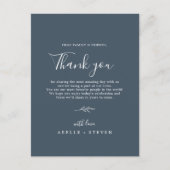 Feuille minimale | Carte de réception Merci bleu a (Devant)