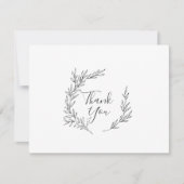 Feuille minimale | Carte de remerciements gris fon (Devant)