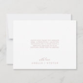 Feuille minimale | Carte de remerciements rose pâl (Dos)