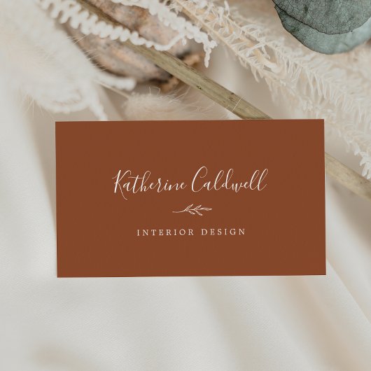 Feuille minimale | Carte de visite en terre cuite