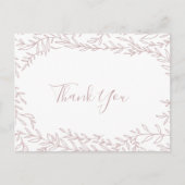 Feuille minimale | Carte postale Merci rose (Devant)