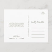 Feuille minimale | Carte postale Merci vert foncé (Dos)