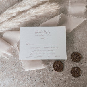 Feuille minimale   Carte RSVP de choix du menu ros