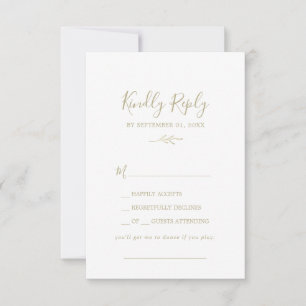 Feuille minimale Carte RSVP Gold Song Request