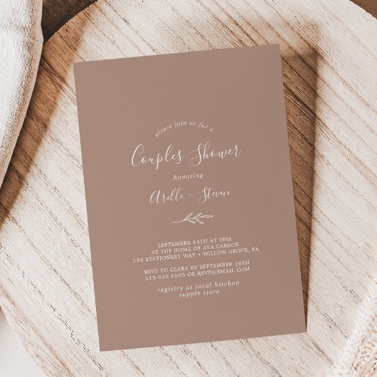Feuille minimale | Couples neutres Invitation douc