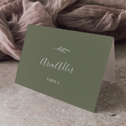 Feuille minimale | Dark Green Guest Name Cartes de