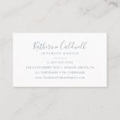 Feuille minimale | Dusty Blue Carte de visite (Dos)