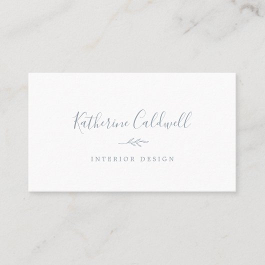 Feuille minimale | Dusty Blue Carte de visite (Devant)