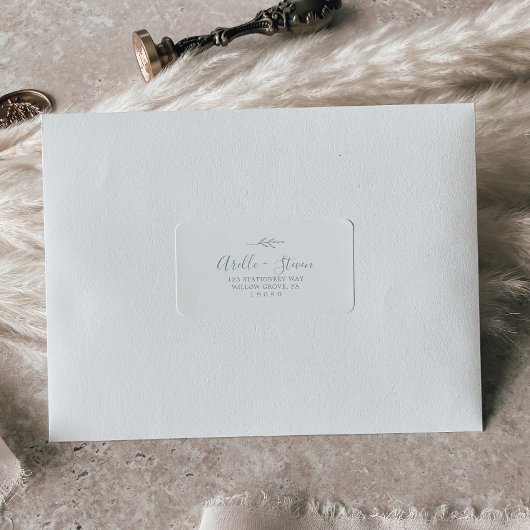 Feuille minimale | Dusty Blue Étiquettes de adress