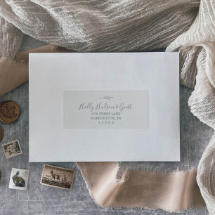 Feuille minimale Dusty Blue Guest Étiquettes de