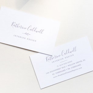 Feuille minimale Dusty Purple Carte de visite