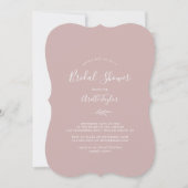 Feuille minimale | Dusty Rose Invitation à la douc (Devant)