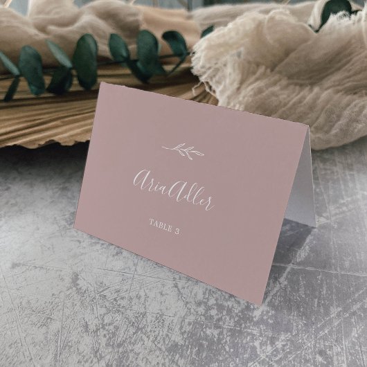 Feuille minimale | Dusty Rose Nom du client Cartes