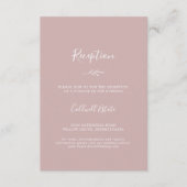 Feuille minimale | Dusty Rose Réception Carte de b (Devant)