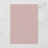 Feuille minimale | Dusty Rose Réception Carte de b (Dos)